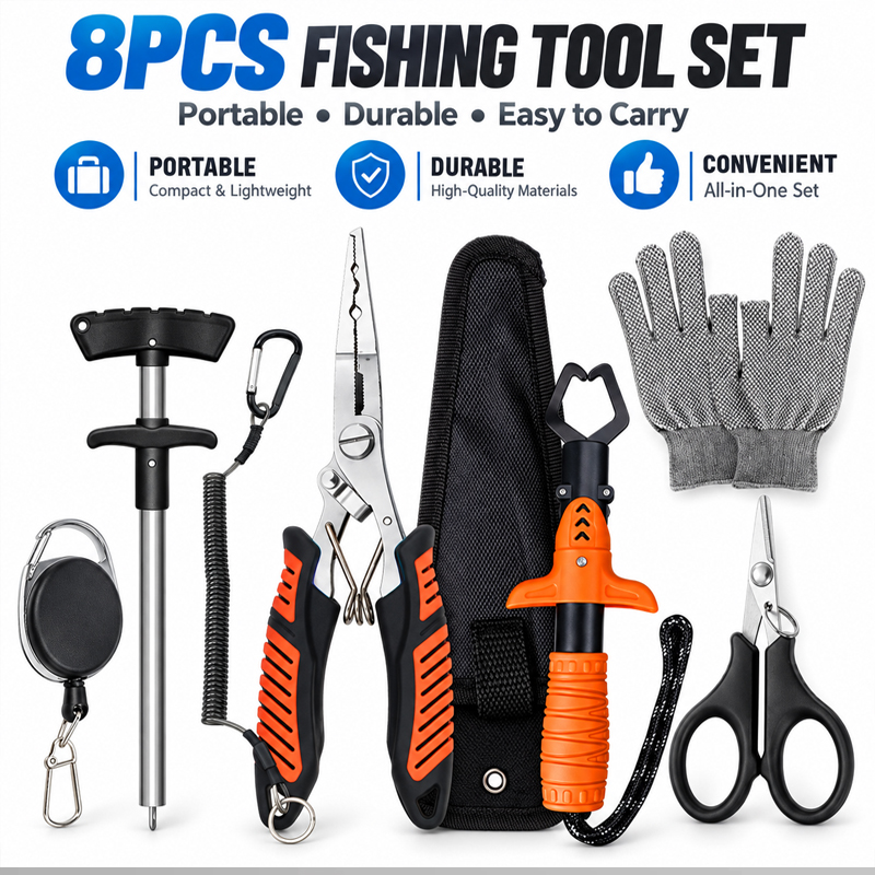 Fishing Hook Sharpener - Professional Multifunctional Fishing Pliers Set Fish