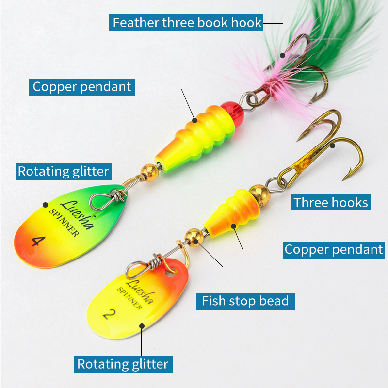 LUSHAZER 5pcs/lot Spinner Bait - Fishing Hook Treble ulasan dan harga