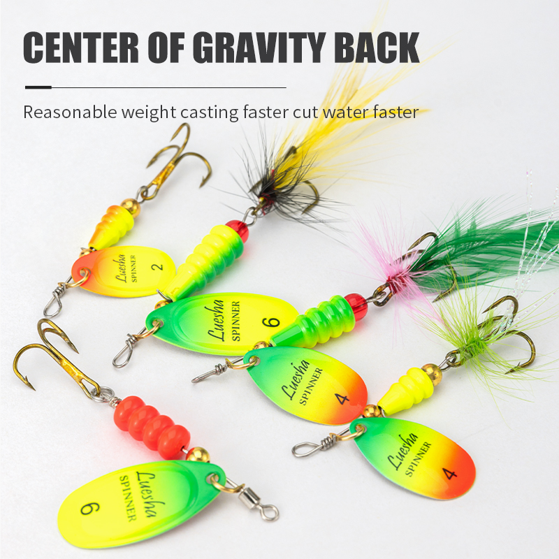LUSHAZER 5pcs/lot Spinner Bait - Fishing Hook Treble ulasan dan harga