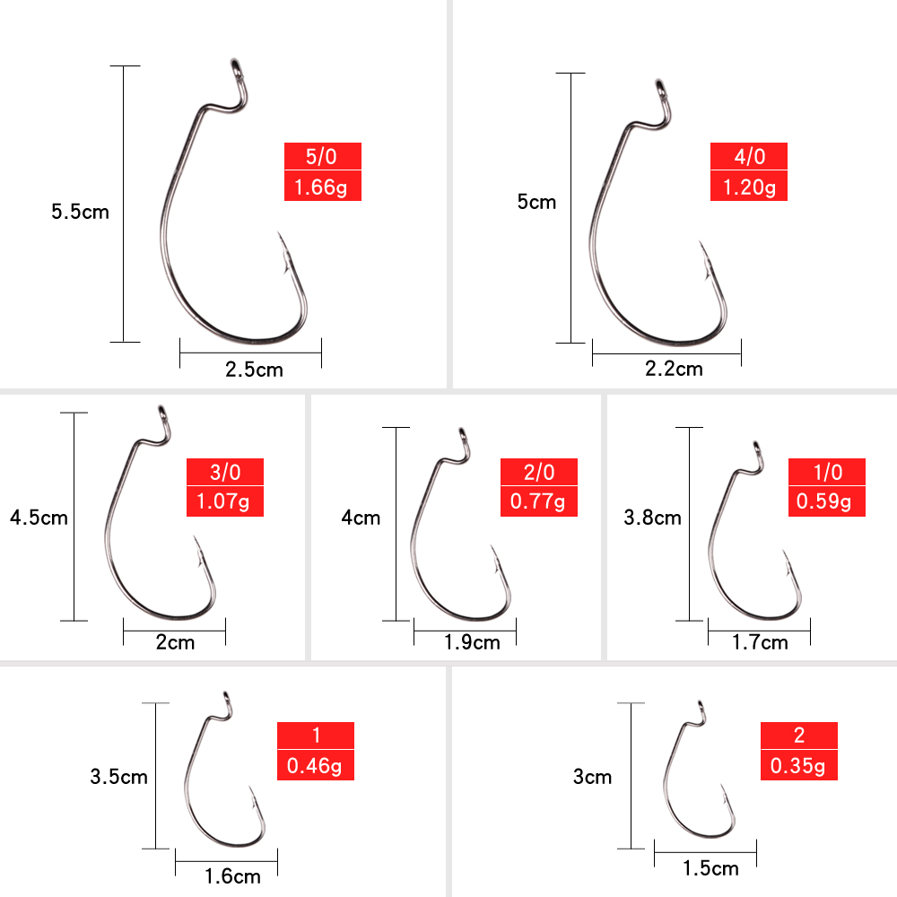 LUSHAZER 10pcs/lot Carbon Stee - Fishing Hook Offset ulasan dan harga