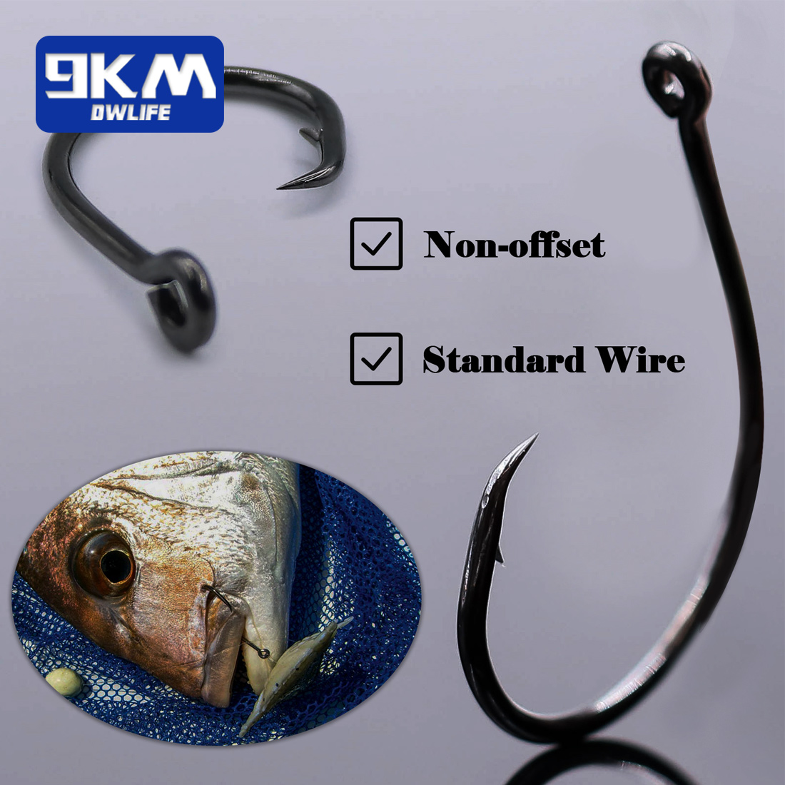 9KM 25-50Pcs Inline Wide Gap C - Fishing Hook Offset ulasan dan harga