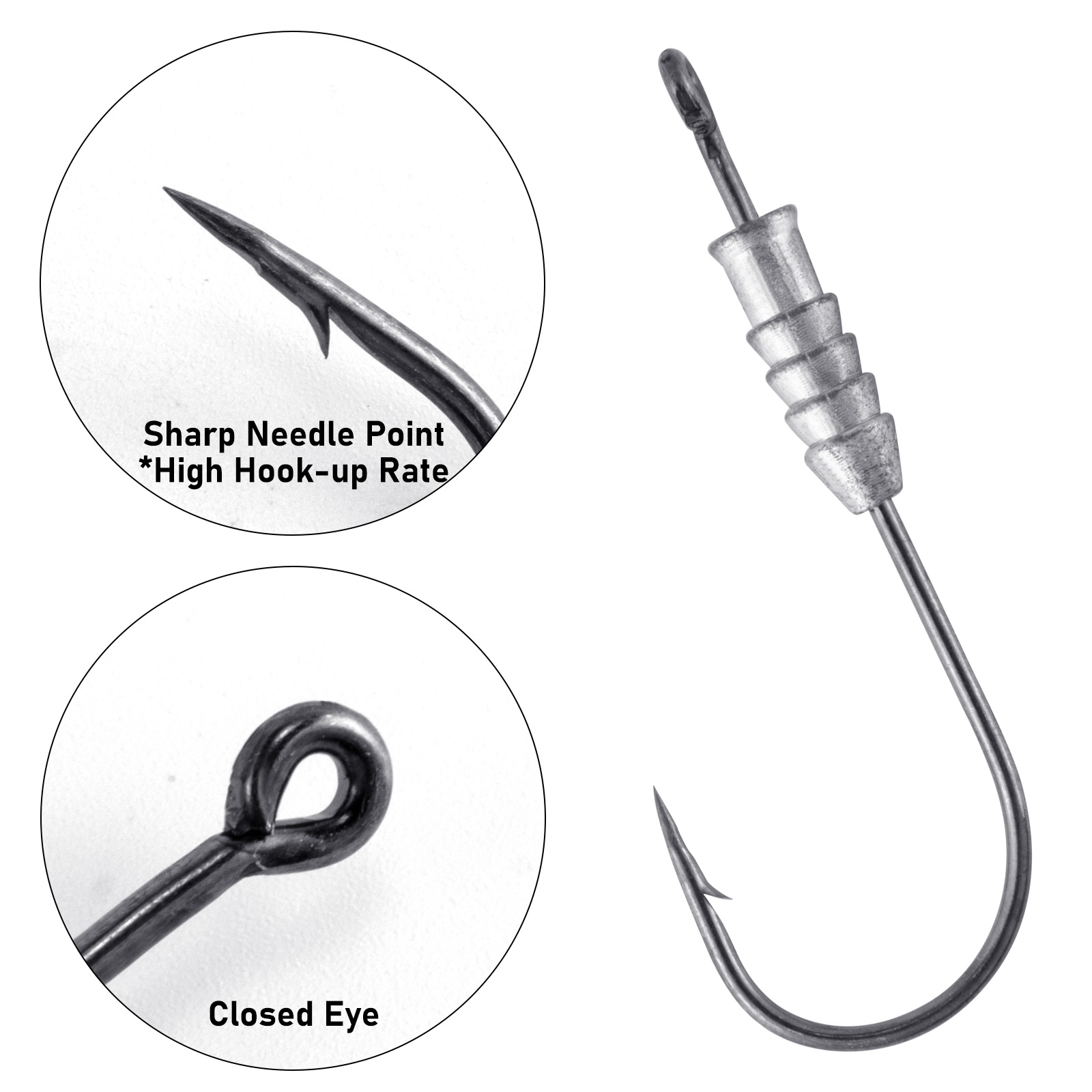 5/10pcs Fishing Weighted Worm  - Fishing Hook Offset ulasan dan harga
